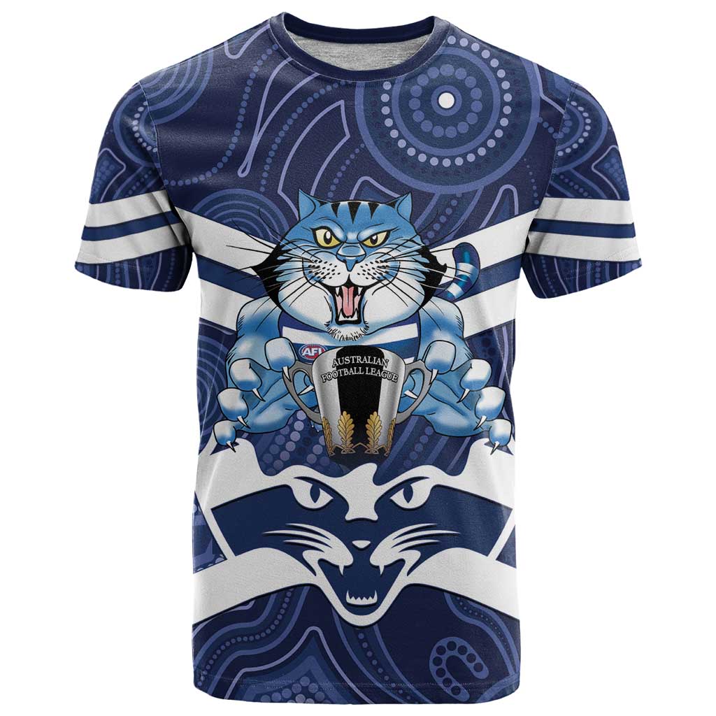AFL Cats Football Personalised T Shirt Final Geelong Premiers Trophy Aboriginal - Aussie Hoodie