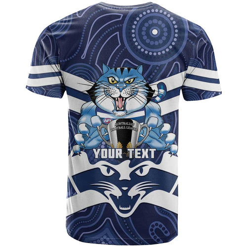 AFL Cats Football Personalised T Shirt Final Geelong Premiers Trophy Aboriginal - Aussie Hoodie