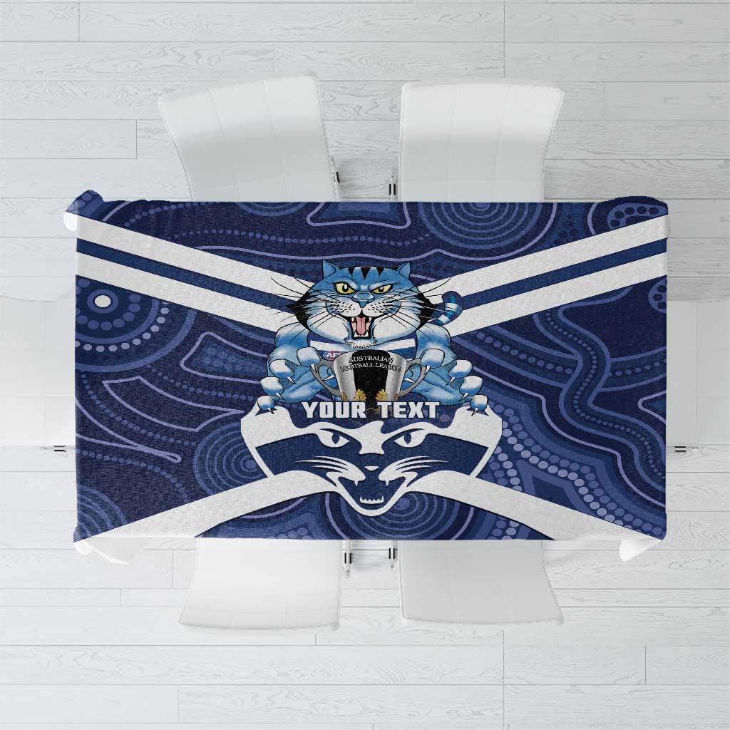 AFL Cats Football Personalised Tablecloth Final Geelong Premiers Trophy Aboriginal - Aussie Hoodie
