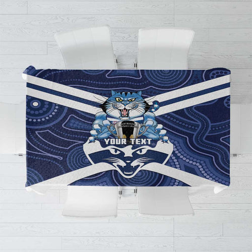 AFL Cats Football Personalised Tablecloth Final Geelong Premiers Trophy Aboriginal - Aussie Hoodie