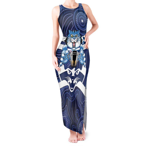 AFL Cats Football Personalised Tank Maxi Dress Final Geelong Premiers Trophy Aboriginal - Aussie Hoodie