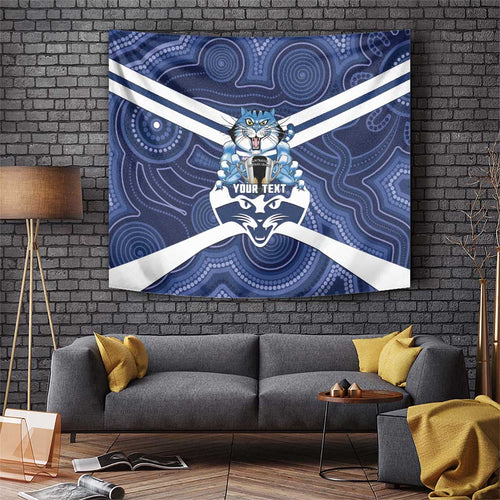 AFL Cats Football Personalised Tapestry Final Geelong Premiers Trophy Aboriginal - Aussie Hoodie