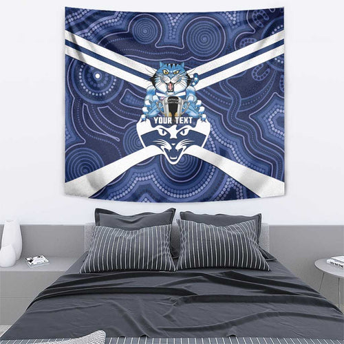 AFL Cats Football Personalised Tapestry Final Geelong Premiers Trophy Aboriginal - Aussie Hoodie