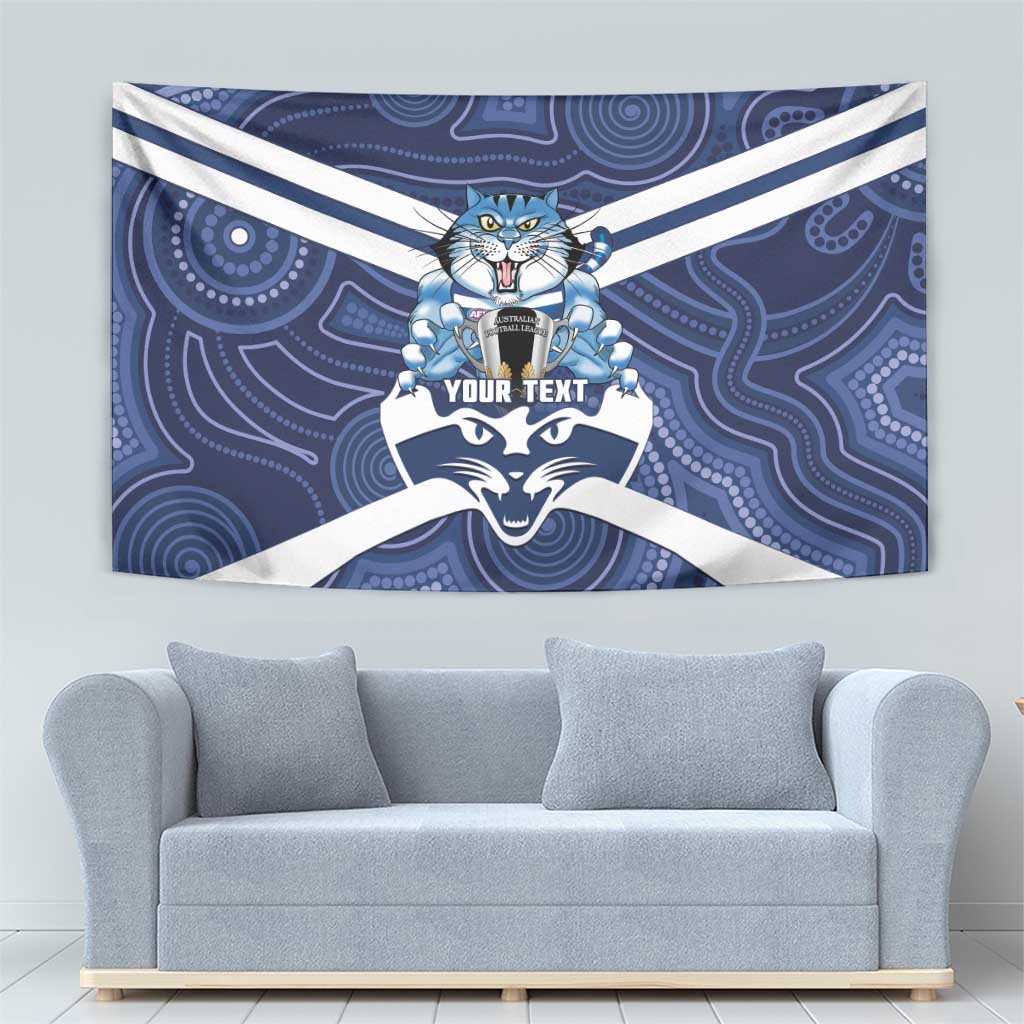 AFL Cats Football Personalised Tapestry Final Geelong Premiers Trophy Aboriginal - Aussie Hoodie