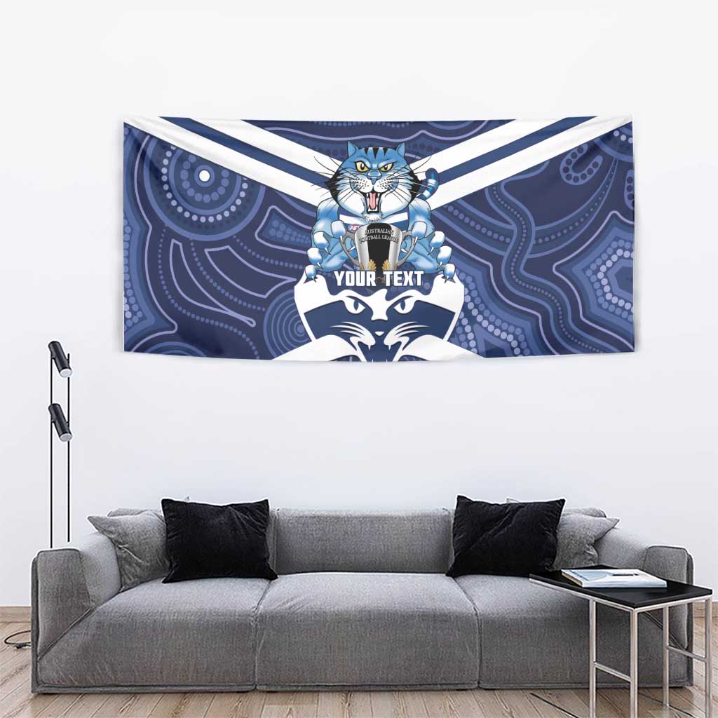 AFL Cats Football Personalised Tapestry Final Geelong Premiers Trophy Aboriginal - Aussie Hoodie