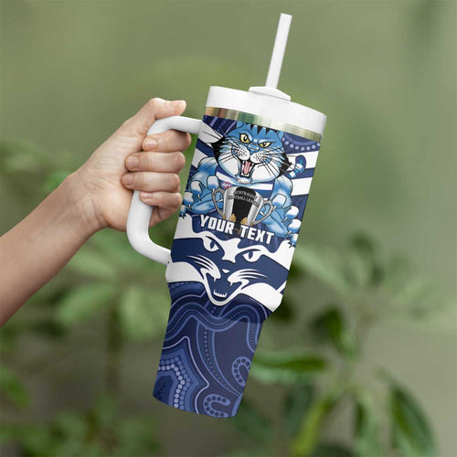 AFL Cats Football Personalised Tumbler With Handle Final Geelong Premiers Trophy Aboriginal - Aussie Hoodie