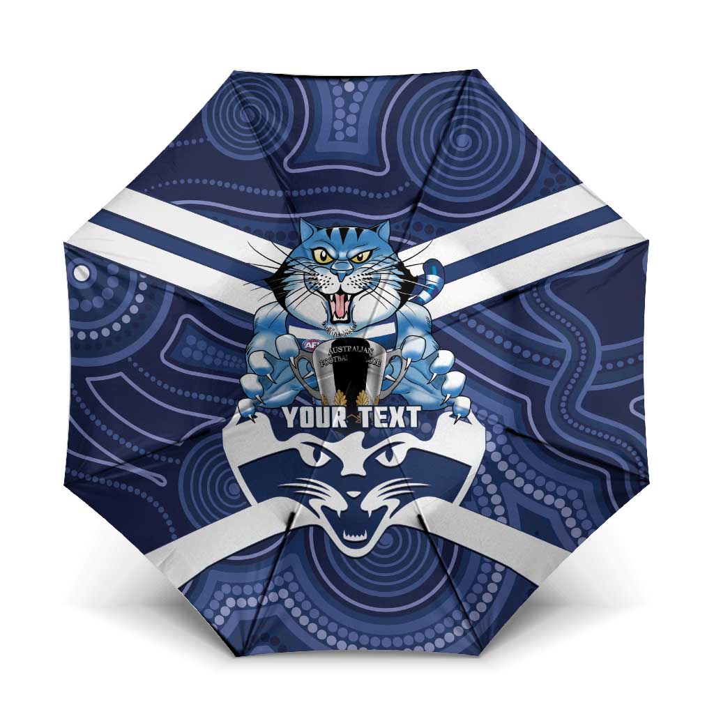 AFL Cats Football Personalised Umbrella Final Geelong Premiers Trophy Aboriginal - Aussie Hoodie