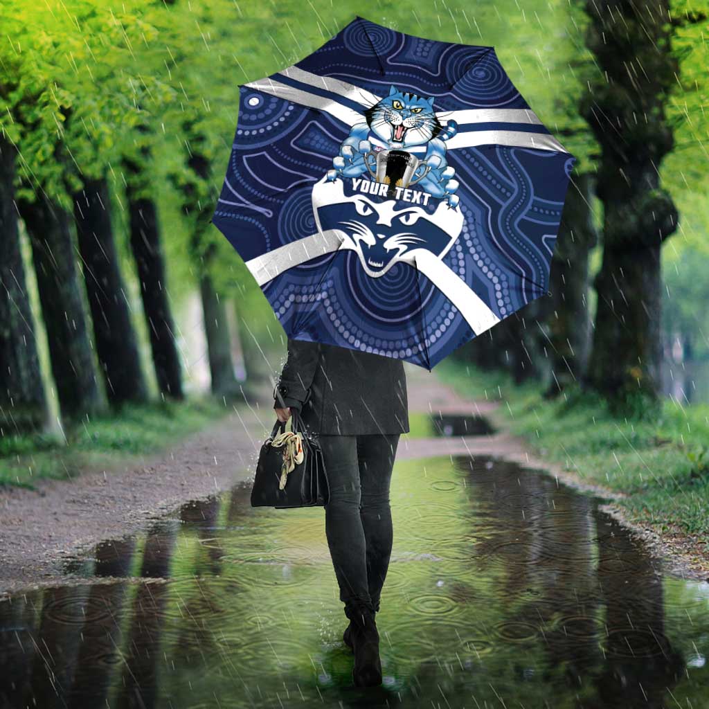 AFL Cats Football Personalised Umbrella Final Geelong Premiers Trophy Aboriginal - Aussie Hoodie