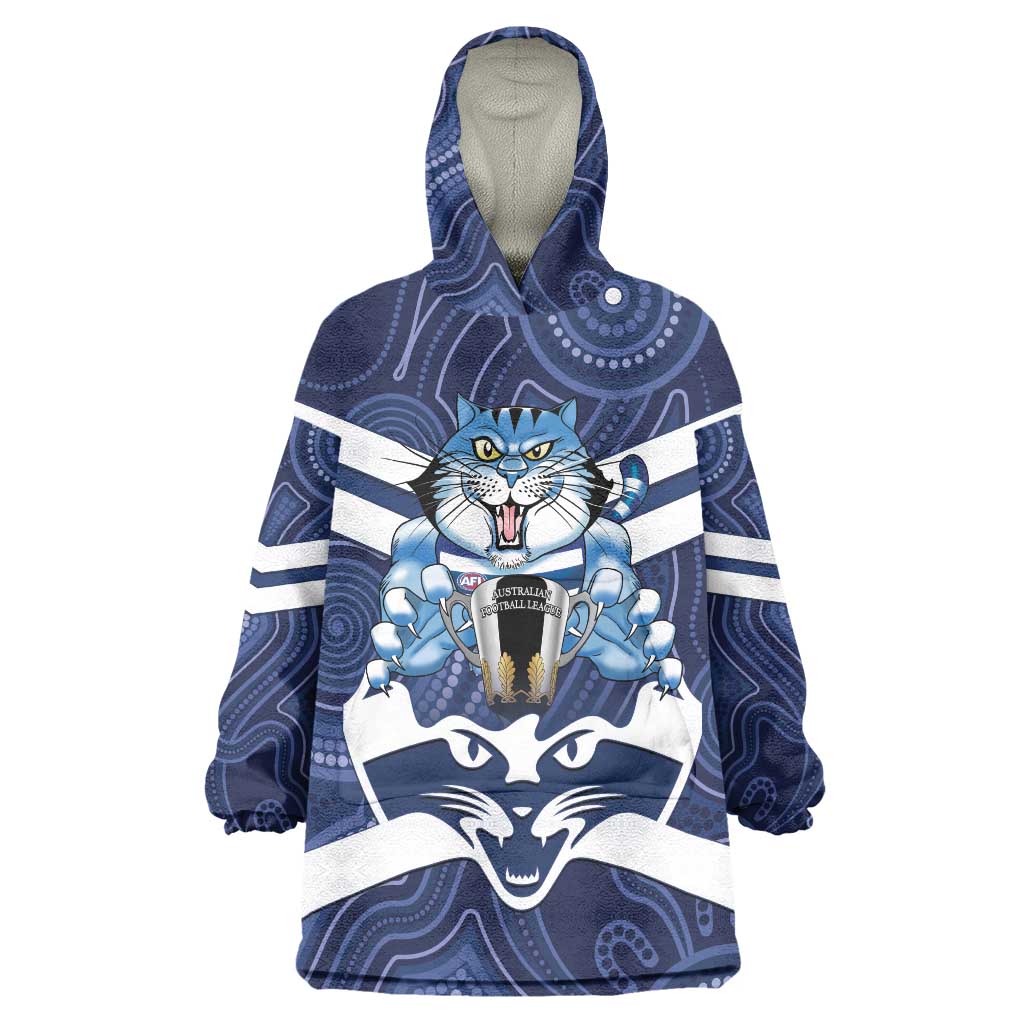 AFL Cats Football Personalised Wearable Blanket Hoodie Final Geelong Premiers Trophy Aboriginal - Aussie Hoodie
