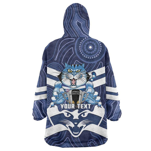 AFL Cats Football Personalised Wearable Blanket Hoodie Final Geelong Premiers Trophy Aboriginal - Aussie Hoodie