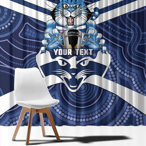 AFL Cats Football Personalised Window Curtain Final Geelong Premiers Trophy Aboriginal - Aussie Hoodie