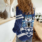 AFL Cats Football Personalised Women Casual Shirt Final Geelong Premiers Trophy Aboriginal - Aussie Hoodie