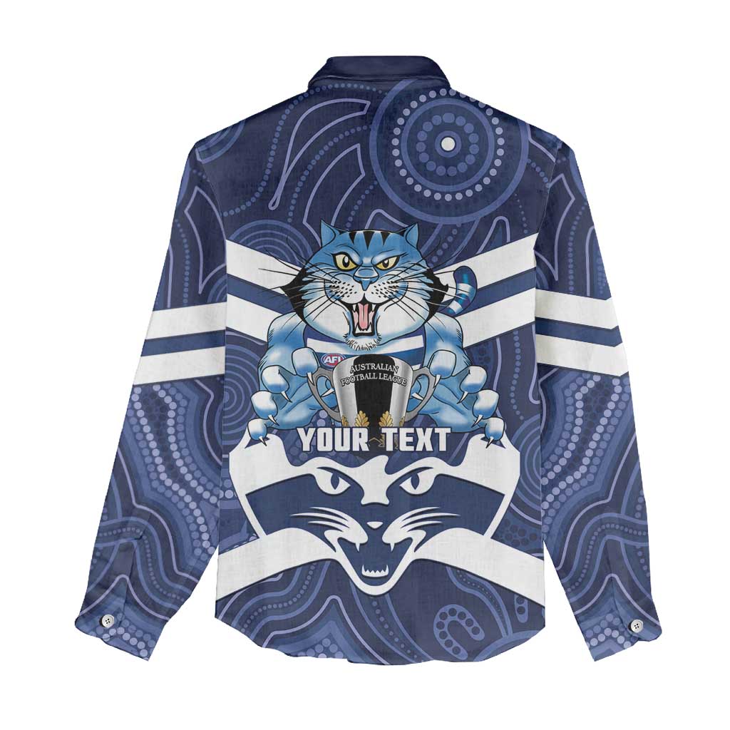 AFL Cats Football Personalised Women Casual Shirt Final Geelong Premiers Trophy Aboriginal - Aussie Hoodie