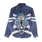 AFL Cats Football Personalised Women Casual Shirt Final Geelong Premiers Trophy Aboriginal - Aussie Hoodie
