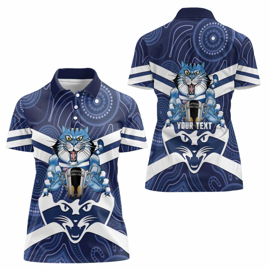 AFL Cats Football Personalised Women Polo Shirt Final Geelong Premiers Trophy Aboriginal - Aussie Hoodie