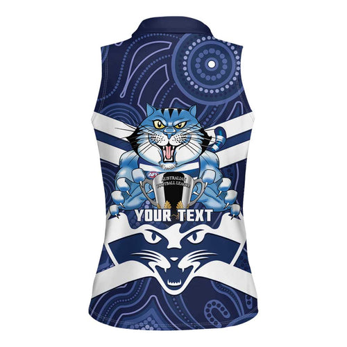 AFL Cats Football Personalised Women Sleeveless Polo Shirt Final Geelong Premiers Trophy Aboriginal - Aussie Hoodie