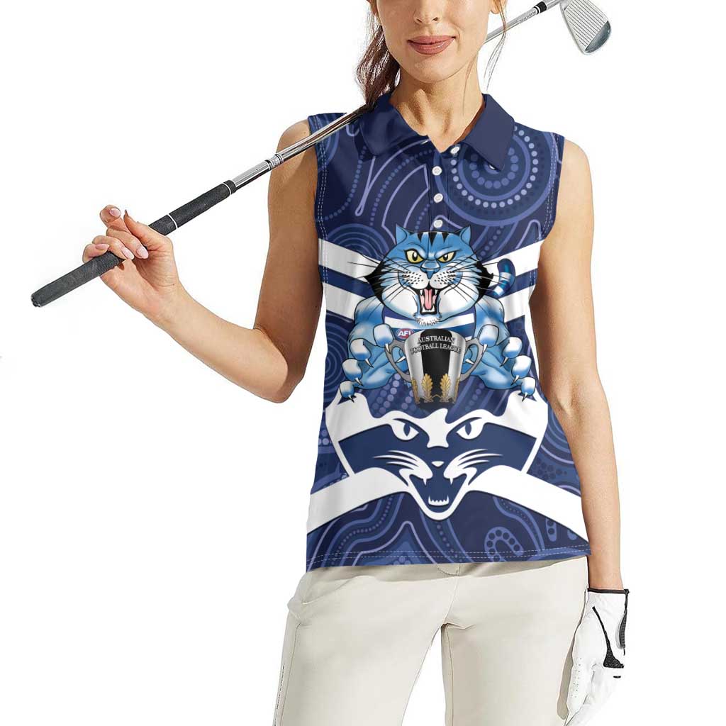 AFL Cats Football Personalised Women Sleeveless Polo Shirt Final Geelong Premiers Trophy Aboriginal - Aussie Hoodie