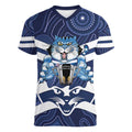 AFL Cats Football Personalised Women V-Neck T-Shirt Final Geelong Premiers Trophy Aboriginal - Aussie Hoodie