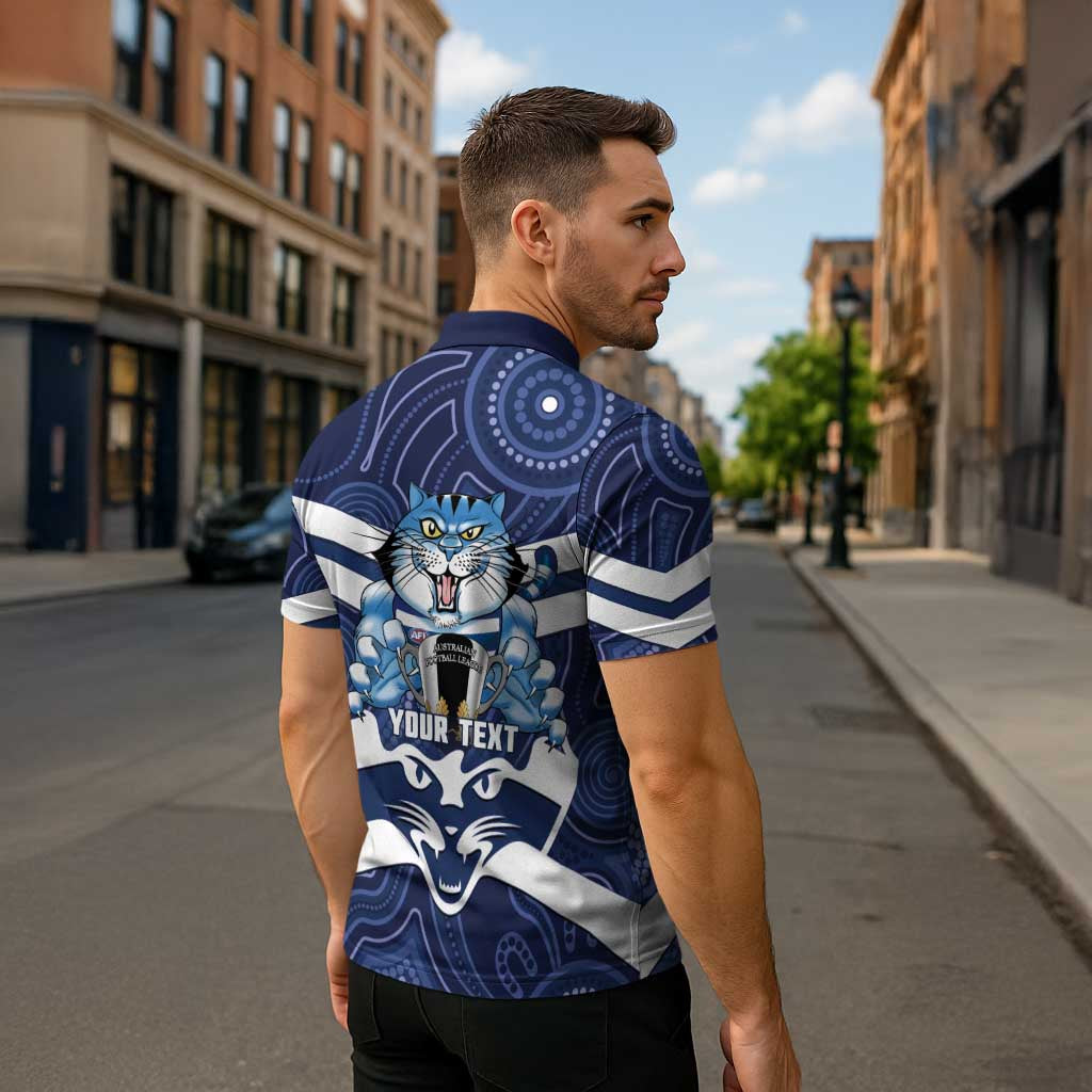 AFL Cats Football Personalised Zipper Polo Shirt Final Geelong Premiers Trophy Aboriginal - Aussie Hoodie