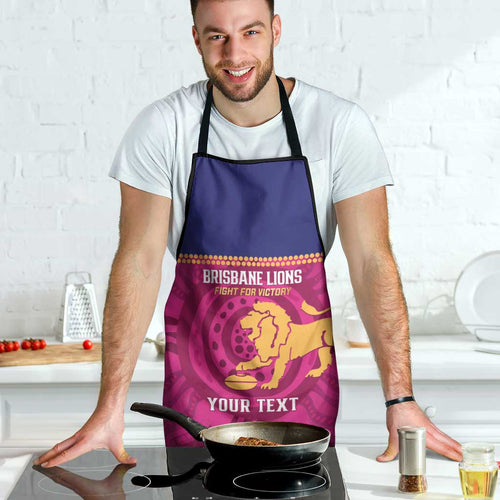 AFL Lions Football Custom Apron Brisbane Fight For Victory Indigenous Art - Aussie Hoodie