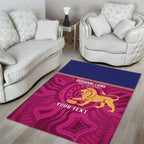 AFL Lions Football Custom Area Rug Brisbane Fight For Victory Indigenous Art - Aussie Hoodie
