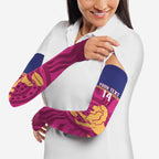 AFL Lions Football Custom Arm Sleeves Brisbane Fight For Victory Indigenous Art - Aussie Hoodie