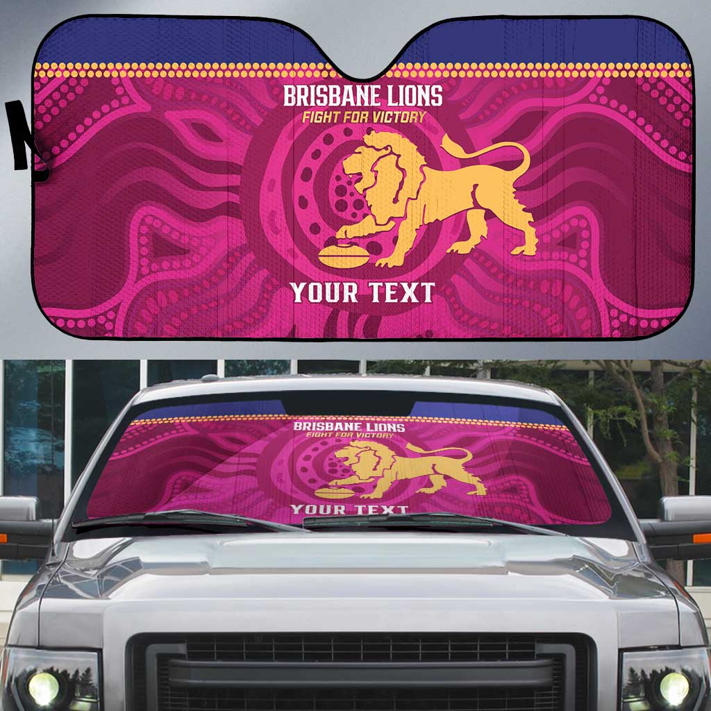 AFL Lions Football Custom Auto Sun Shade Brisbane Fight For Victory Indigenous Art - Aussie Hoodie