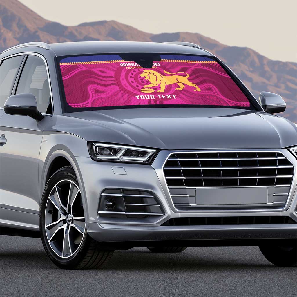 AFL Lions Football Custom Auto Sun Shade Brisbane Fight For Victory Indigenous Art - Aussie Hoodie