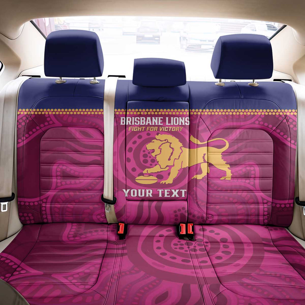 AFL Lions Football Custom Back Car Seat Cover Brisbane Fight For Victory Indigenous Art - Aussie Hoodie