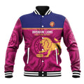 AFL Lions Football Custom Baseball Jacket Brisbane Fight For Victory Indigenous Art - Aussie Hoodie