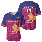 AFL Lions Football Custom Baseball Jersey Brisbane Fight For Victory Indigenous Art - Aussie Hoodie