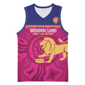 AFL Lions Football Custom Basketball Jersey Brisbane Fight For Victory Indigenous Art - Aussie Hoodie