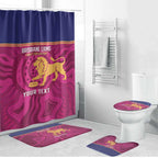 AFL Lions Football Custom Bathroom Set Brisbane Fight For Victory Indigenous Art - Aussie Hoodie