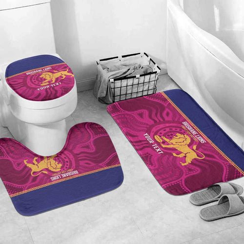 AFL Lions Football Custom Bathroom Set Brisbane Fight For Victory Indigenous Art - Aussie Hoodie