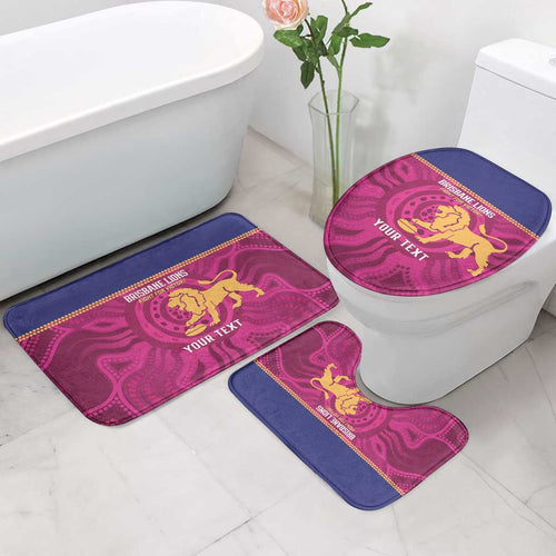 AFL Lions Football Custom Bathroom Set Brisbane Fight For Victory Indigenous Art - Aussie Hoodie
