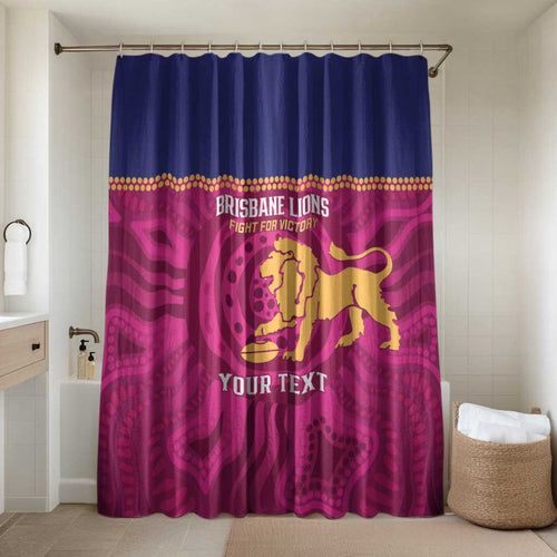 AFL Lions Football Custom Bathroom Set Brisbane Fight For Victory Indigenous Art - Aussie Hoodie