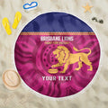AFL Lions Football Custom Beach Blanket Brisbane Fight For Victory Indigenous Art - Aussie Hoodie