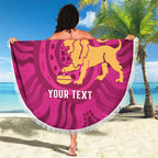 AFL Lions Football Custom Beach Blanket Brisbane Fight For Victory Indigenous Art - Aussie Hoodie