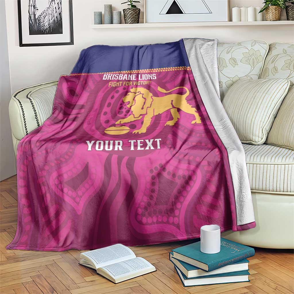 AFL Lions Football Custom Blanket Brisbane Fight For Victory Indigenous Art - Aussie Hoodie