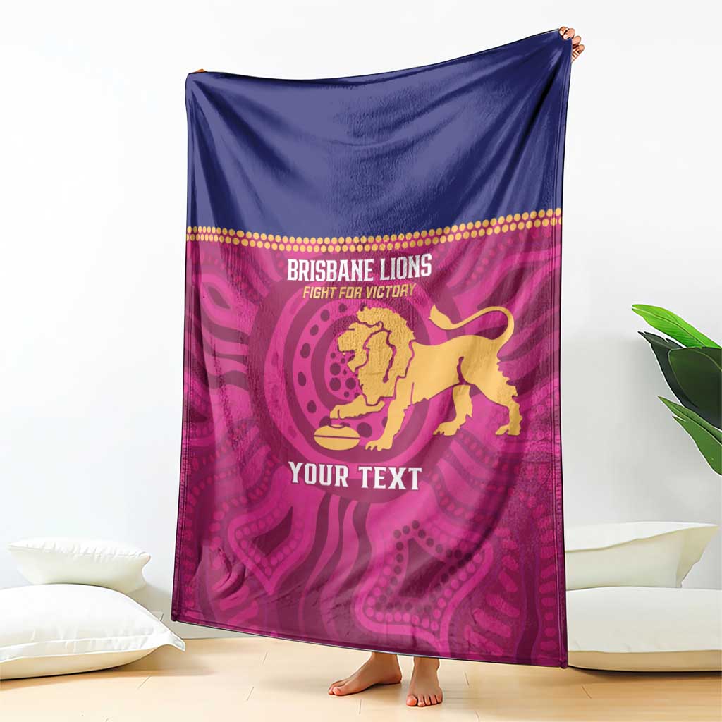 AFL Lions Football Custom Blanket Brisbane Fight For Victory Indigenous Art - Aussie Hoodie