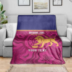 AFL Lions Football Custom Blanket Brisbane Fight For Victory Indigenous Art - Aussie Hoodie