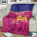 AFL Lions Football Custom Blanket Brisbane Fight For Victory Indigenous Art - Aussie Hoodie