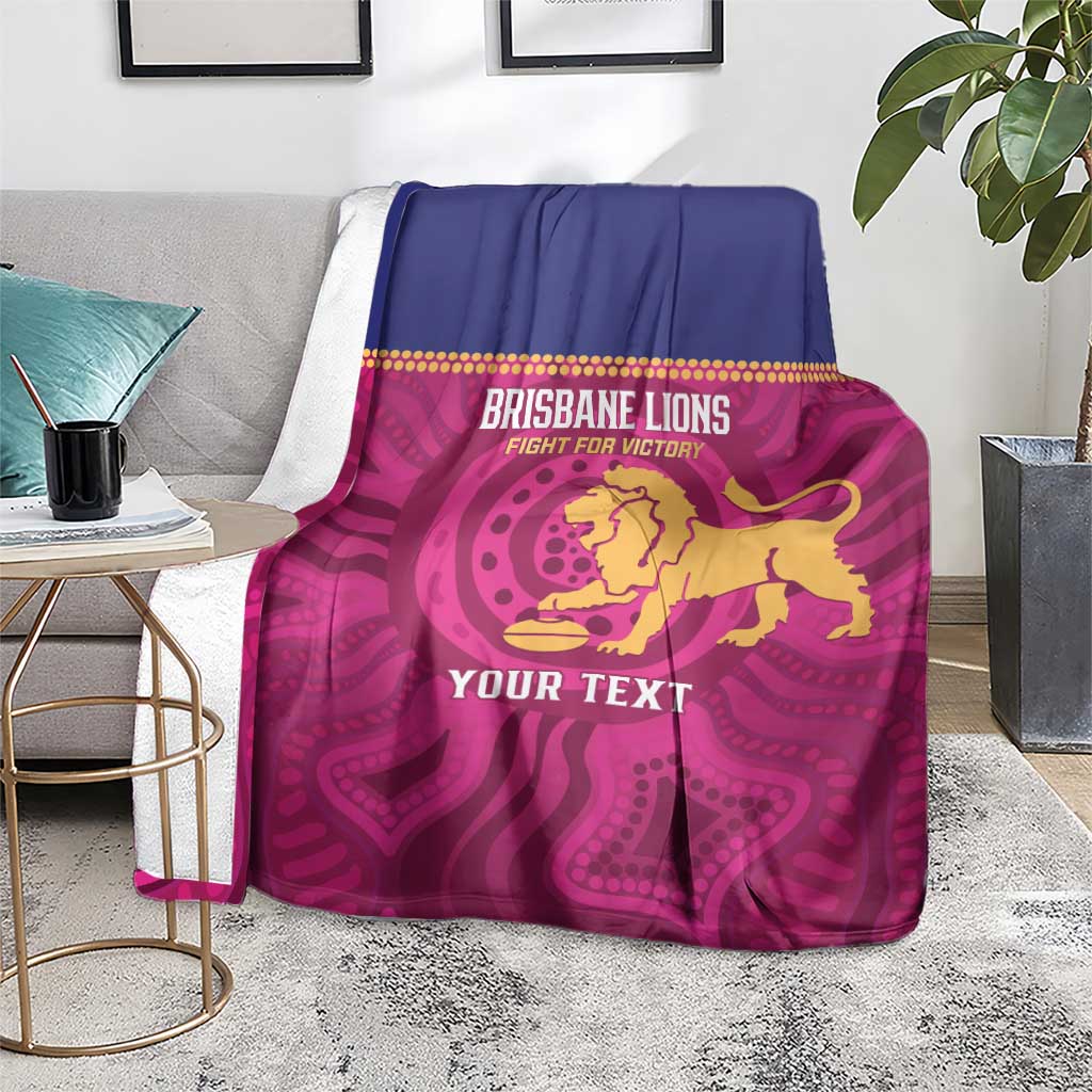 AFL Lions Football Custom Blanket Brisbane Fight For Victory Indigenous Art - Aussie Hoodie