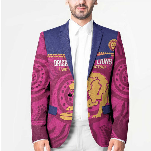 AFL Lions Football Custom Blazer Brisbane Fight For Victory Indigenous Art - Aussie Hoodie