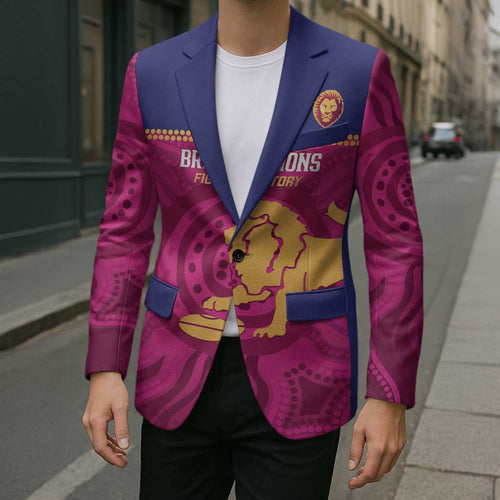 AFL Lions Football Custom Blazer Brisbane Fight For Victory Indigenous Art - Aussie Hoodie
