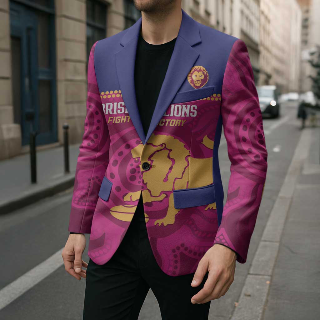 AFL Lions Football Custom Blazer Brisbane Fight For Victory Indigenous Art - Aussie Hoodie