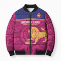 AFL Lions Football Custom Bomber Puffer Jacket Brisbane Fight For Victory Indigenous Art - Aussie Hoodie