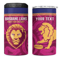 AFL Lions Football Custom 4 in 1 Can Cooler Tumbler Brisbane Fight For Victory Indigenous Art - Aussie Hoodie