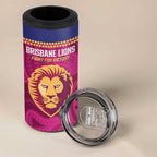 AFL Lions Football Custom 4 in 1 Can Cooler Tumbler Brisbane Fight For Victory Indigenous Art - Aussie Hoodie