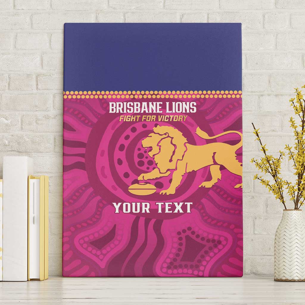 AFL Lions Football Custom Canvas Wall Art Brisbane Fight For Victory Indigenous Art - Aussie Hoodie